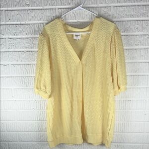 Hayden Yellow Knit Button Top